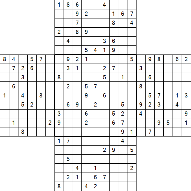 Cross Sudoku - Difícil