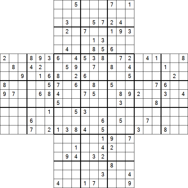 Cross Sudoku - Difícil