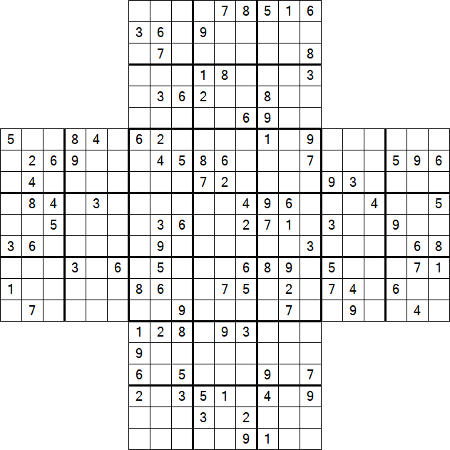 Cross Sudoku - Difícil