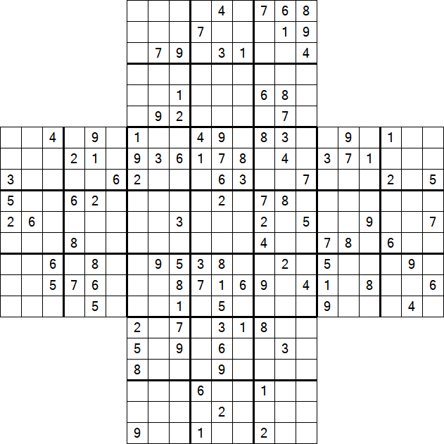 Cross Sudoku - Difícil
