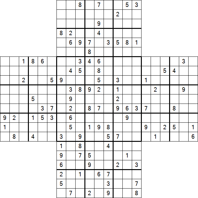 Cross Sudoku - Difícil