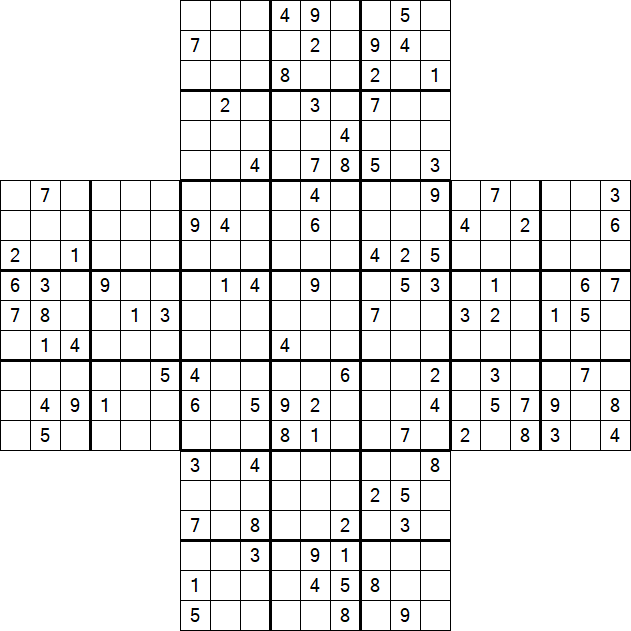 Cross Sudoku - Difícil