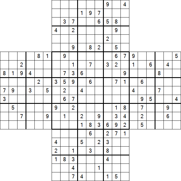 Cross Sudoku - Difícil