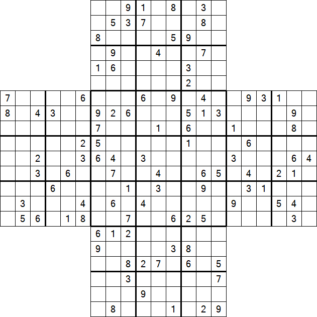 Cross Sudoku - Difícil
