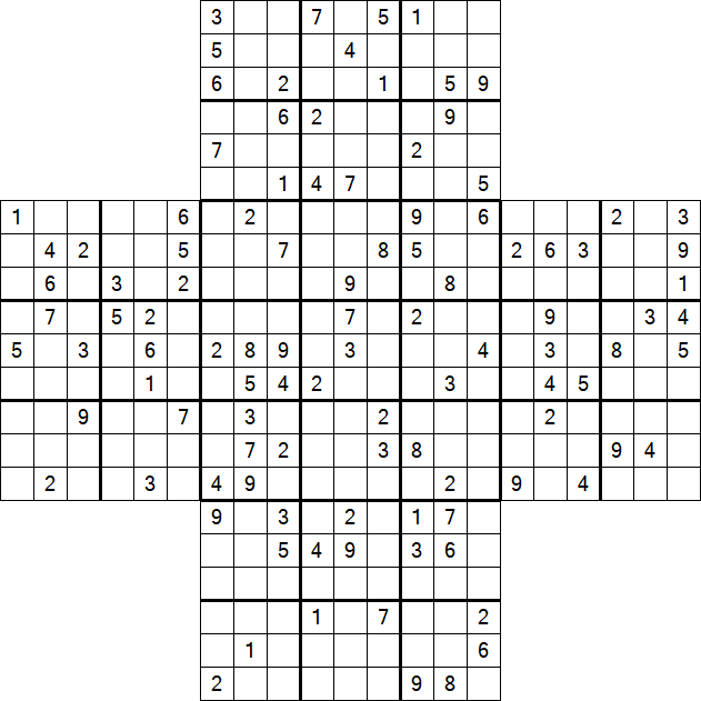 Cross Sudoku - Difficile