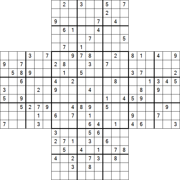 Cross Sudoku - Difficile