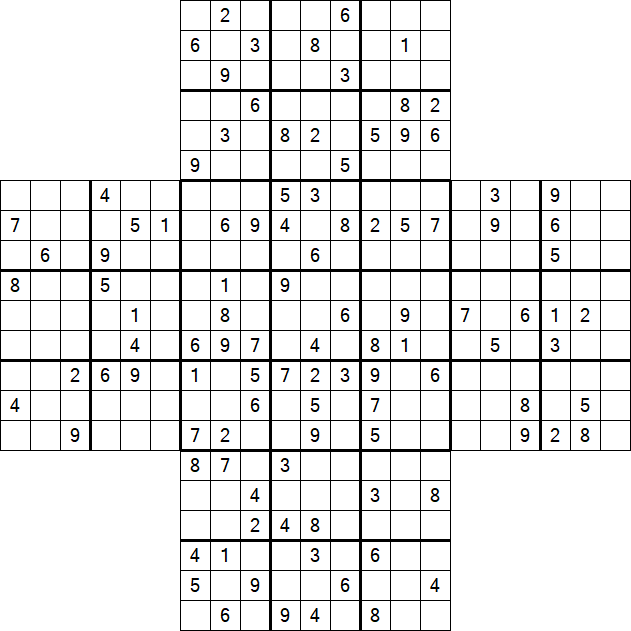 Cross Sudoku - Difficile