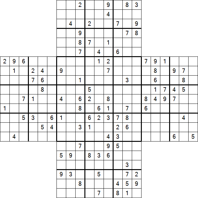 Cross Sudoku - Difficile