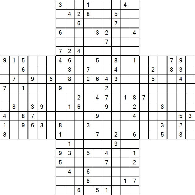 Cross Sudoku - Difficile