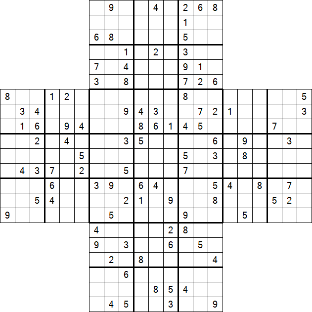 Cross Sudoku - Difficile