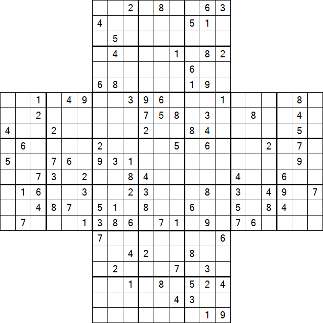 Cross Sudoku - Difficile
