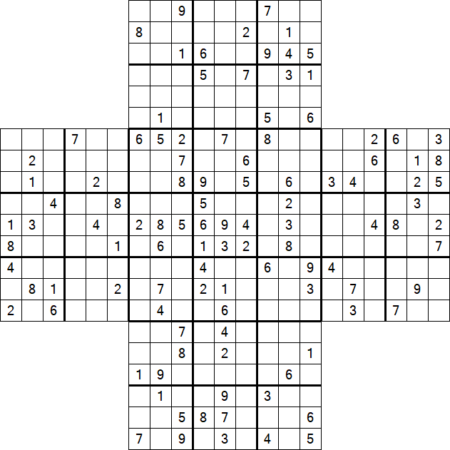 Cross Sudoku - Difficile