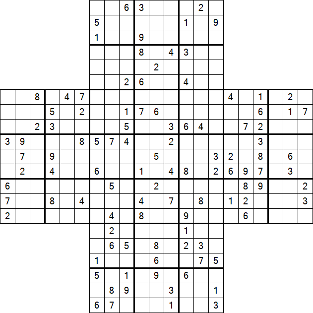 Cross Sudoku - Difficile