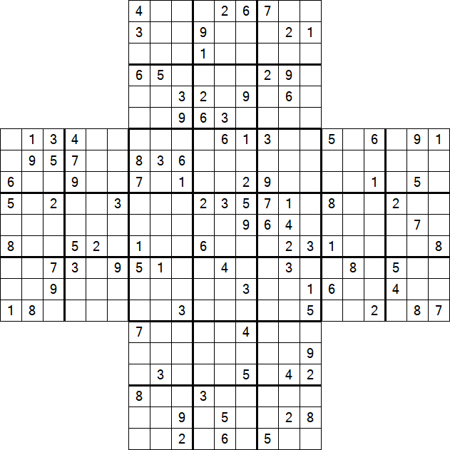 Cross Sudoku - Difficile