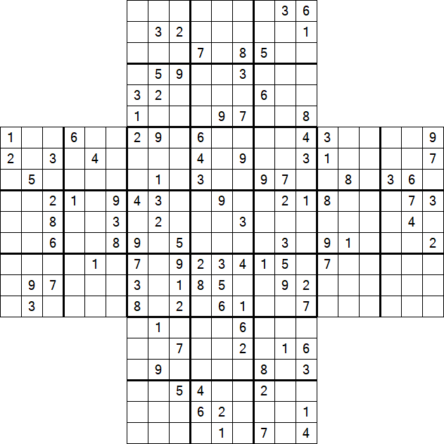 Cross Sudoku - Difficile