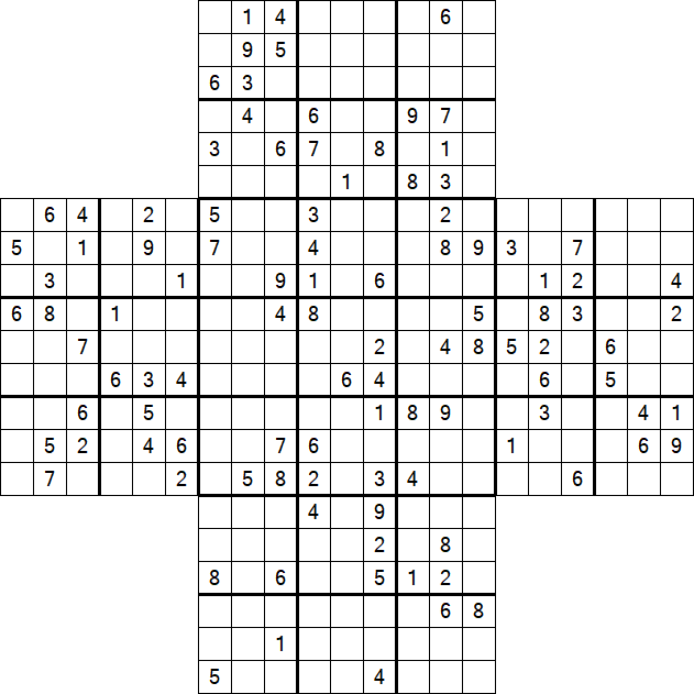 Cross Sudoku - Difficile