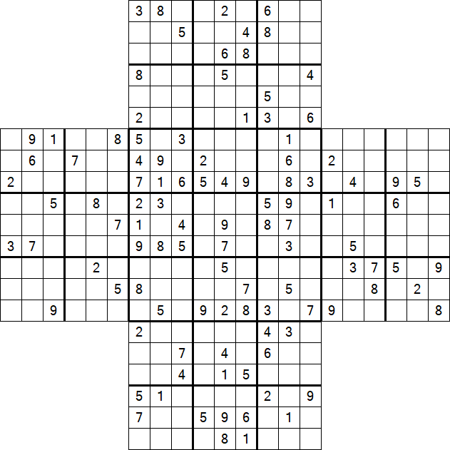 Cross Sudoku - Difficile