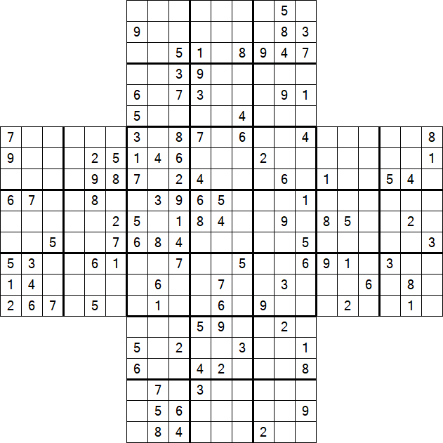 Cross Sudoku - Difficile