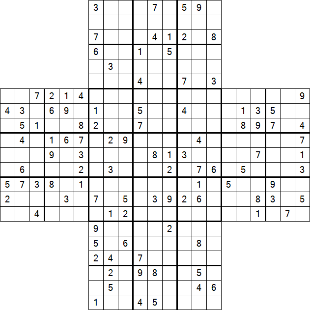 Cross Sudoku - Difficile