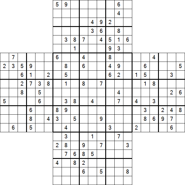 Cross Sudoku - Difficile