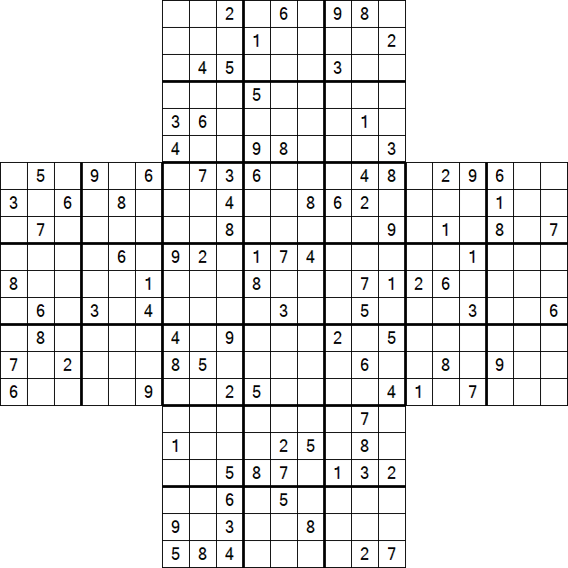 Cross Sudoku - Difficile