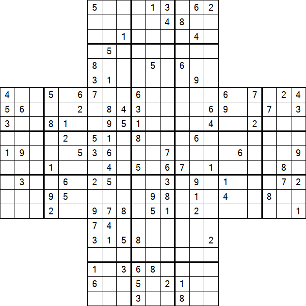 Cross Sudoku - Difficile