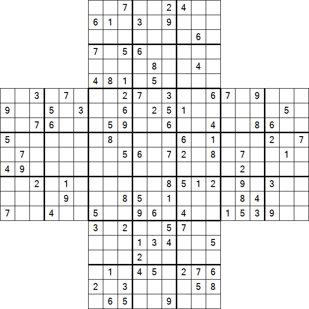 Cross Sudoku - Difficile