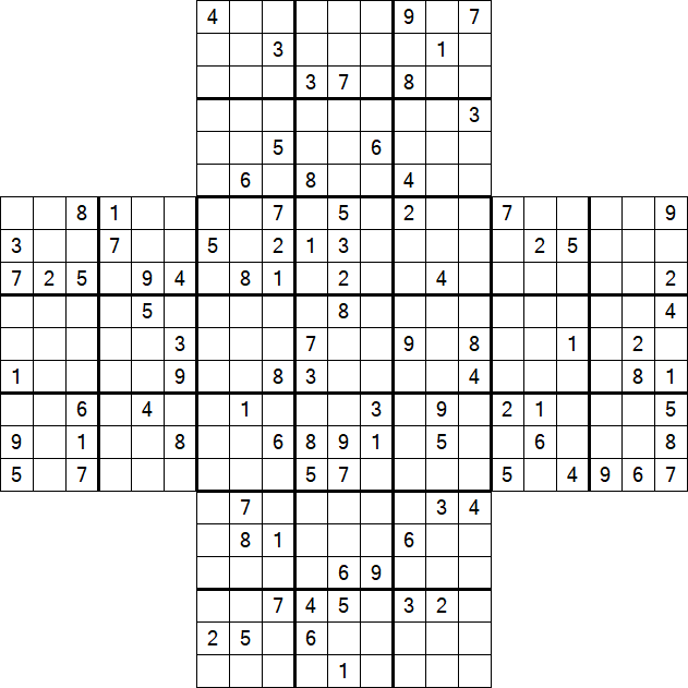 Cross Sudoku - Difficile