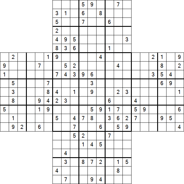 Cross Sudoku - Difficile