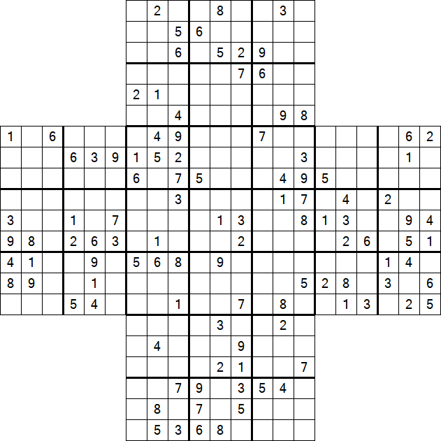 Cross Sudoku - Difficile