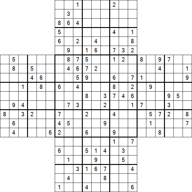Cross Sudoku - Difficile