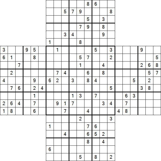 Cross Sudoku - Difficile