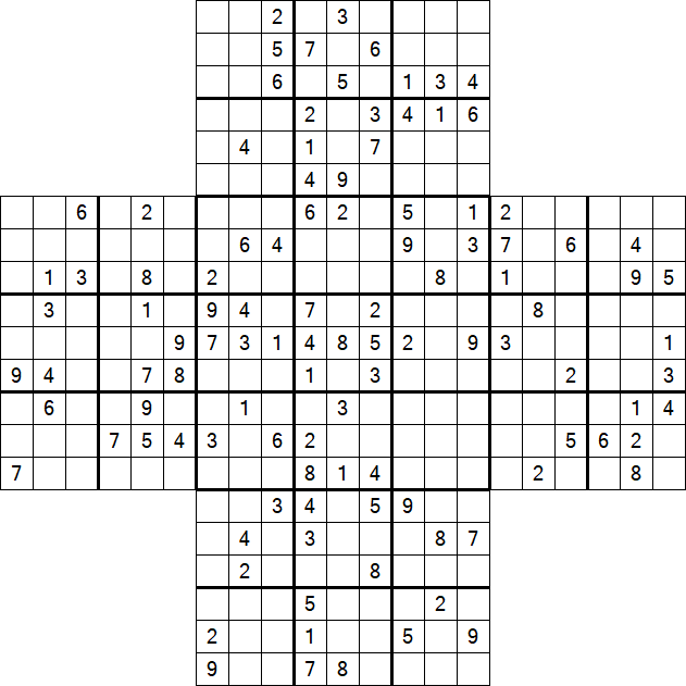 Cross Sudoku - Difficile
