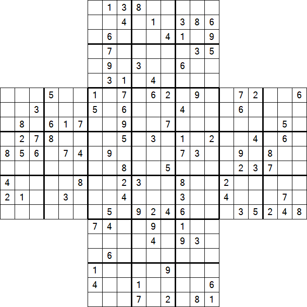 Cross Sudoku - Difficile