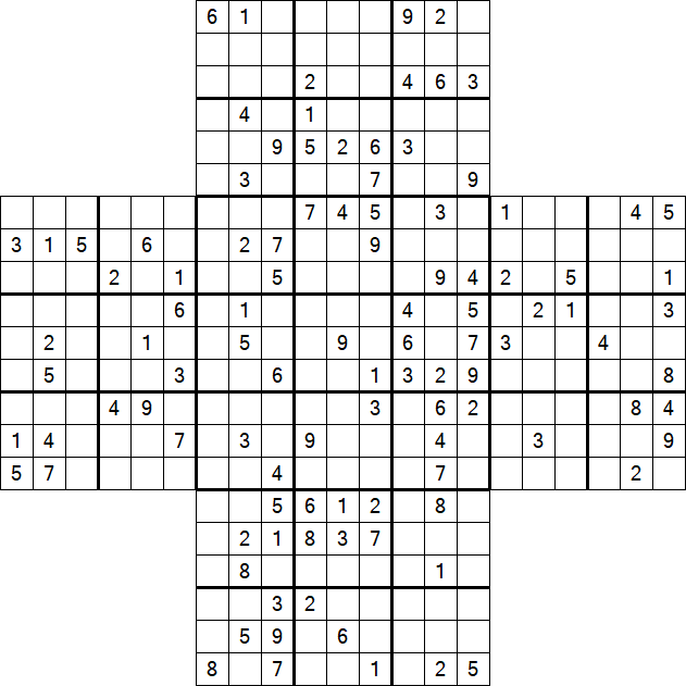 Cross Sudoku - Difficile