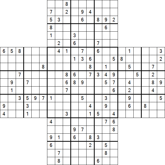 Cross Sudoku - Difficile