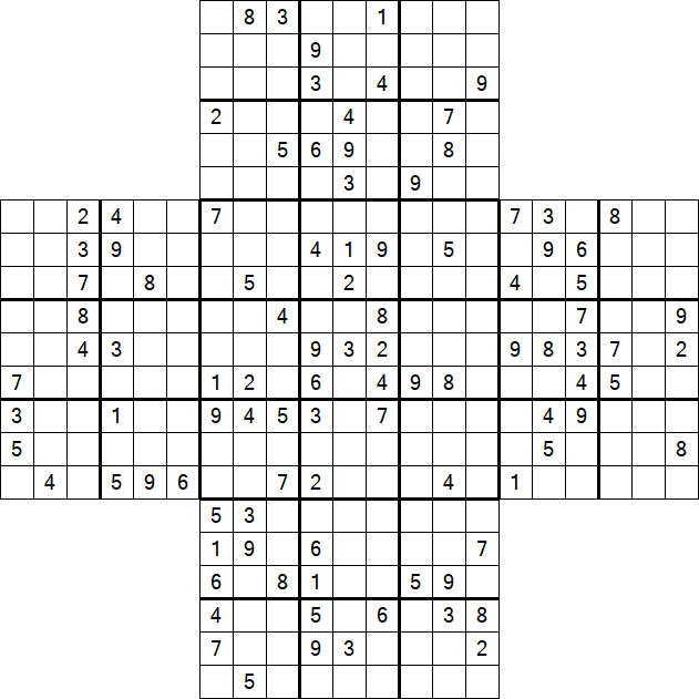 Cross Sudoku - Difficile