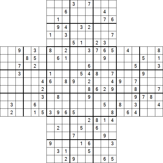 Cross Sudoku - Difficile