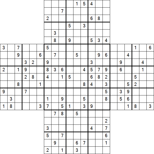 Cross Sudoku - Difficile