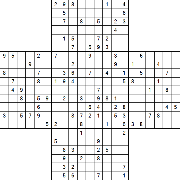 Cross Sudoku - Difficile