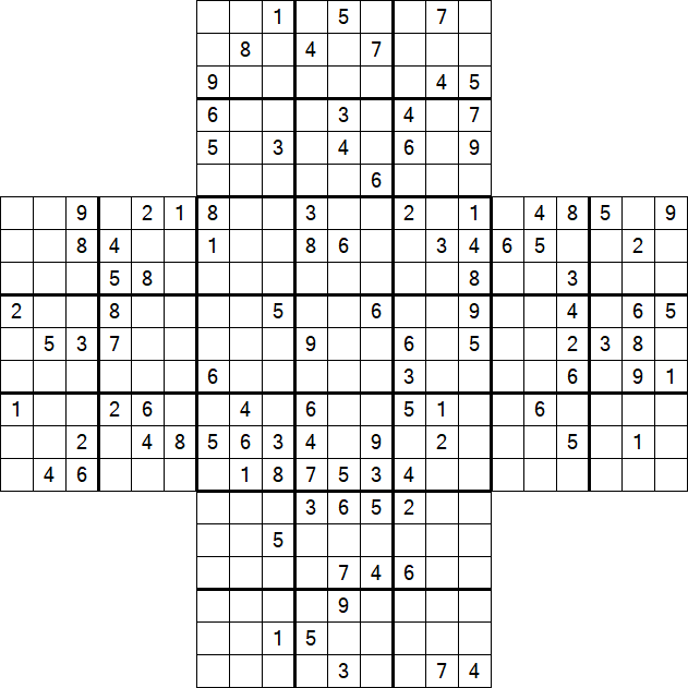 Cross Sudoku - Difficile