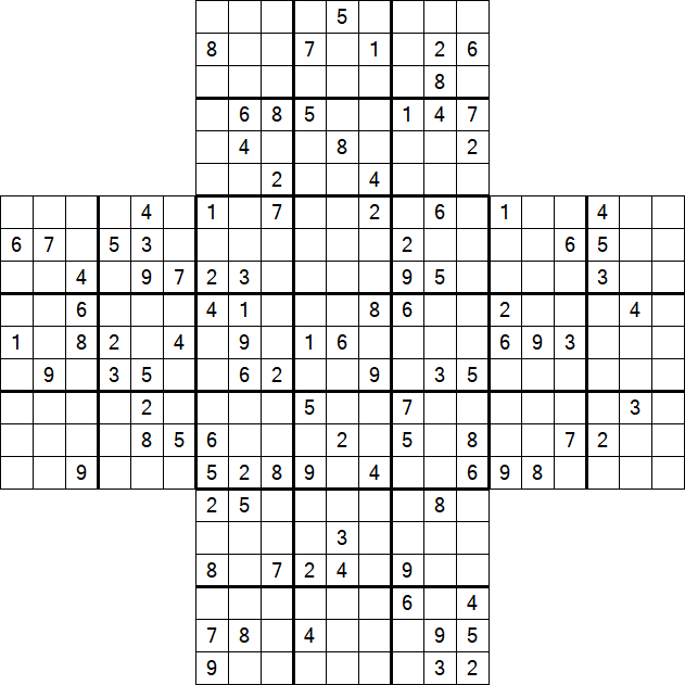 Cross Sudoku - Difficile