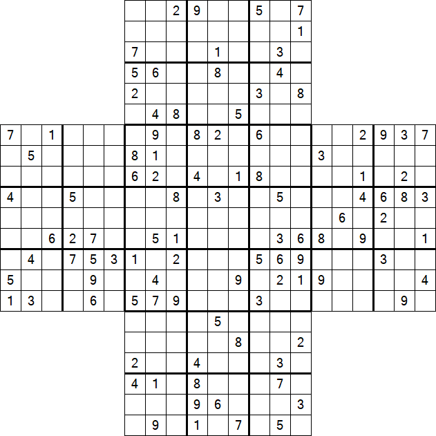 Cross Sudoku - Difficile
