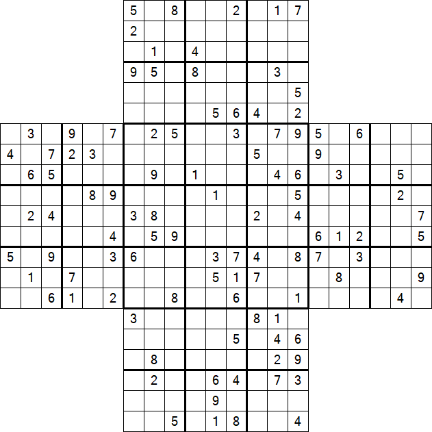 Cross Sudoku - Difficile