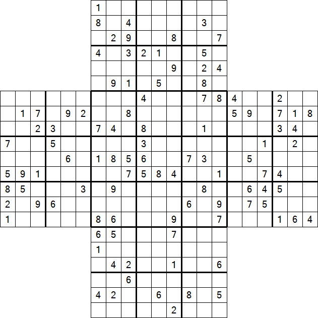 Cross Sudoku - Difficile