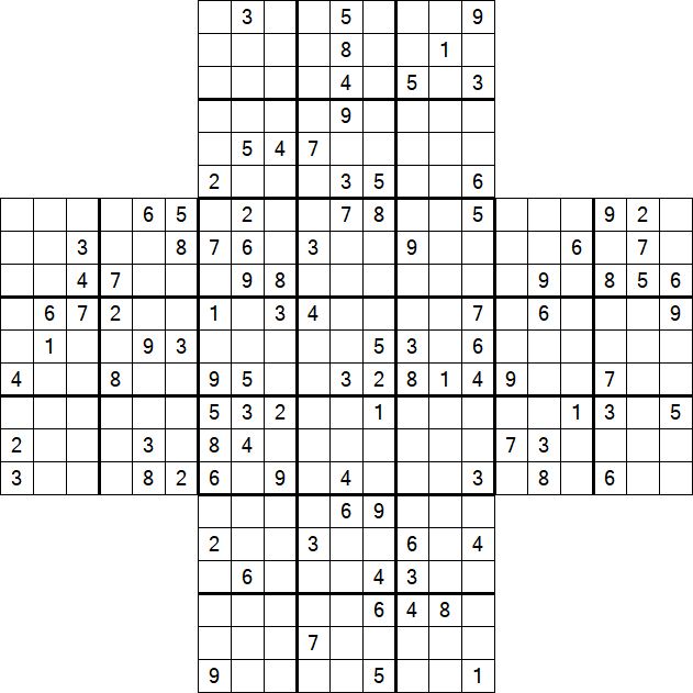 Cross Sudoku - Difficile