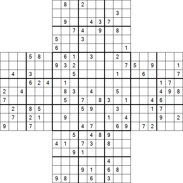 Cross Sudoku - Difficile