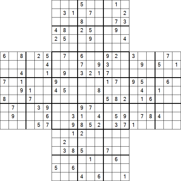Cross Sudoku - Difficile