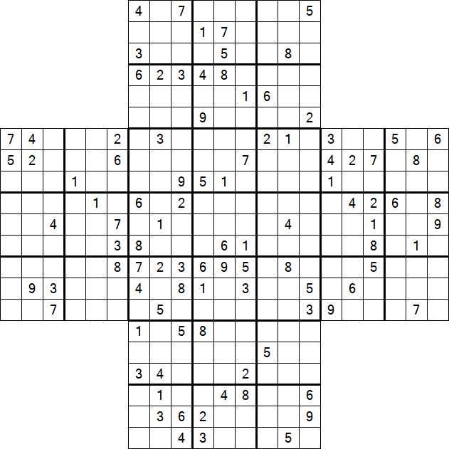 Cross Sudoku - Difficile