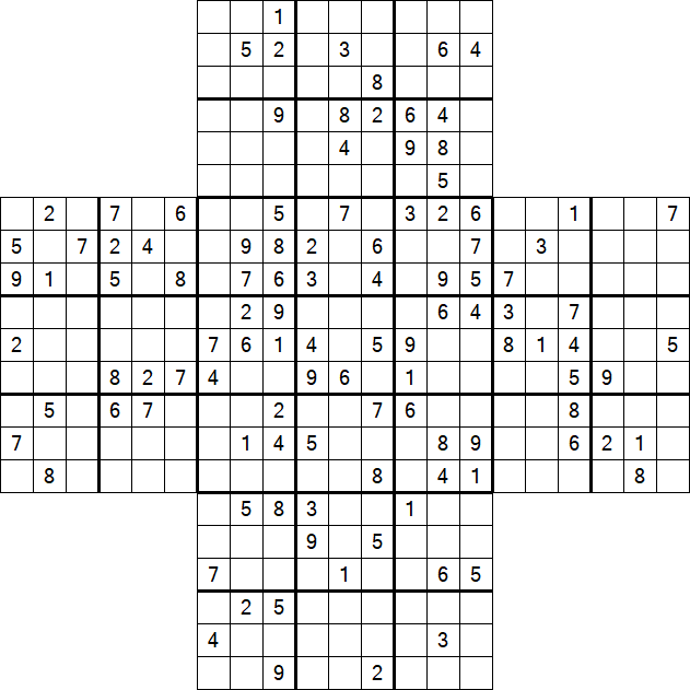 Cross Sudoku - Difficile
